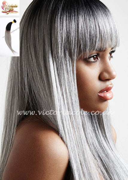 Grey ombre straight hair shop