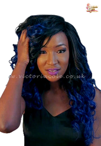 10" 1B Royal Blue Ombre Straight 7A Grade Virgin Hair