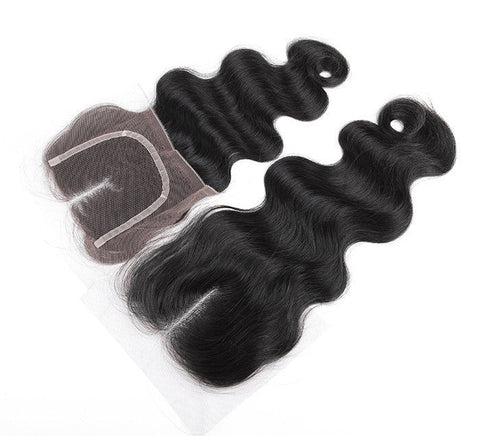 Body Wave 6” x 6” Lace Closure Hair Extensions - 1B Natural Black