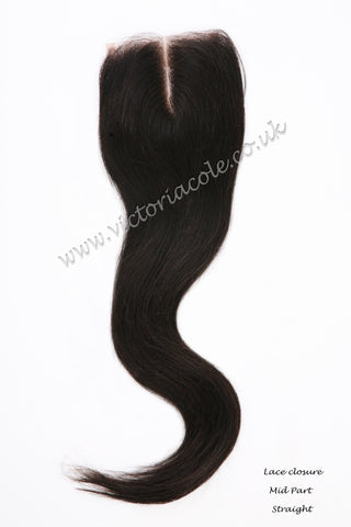 Straight 6” x 6” Lace Closure Hair Extensions - 1B Natural Black